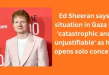 Ed Sheeran says situation in Gaza is ‘catastrophic and unjustifiable’ as he opens solo concert Ed Sheeran says situation in Gaza is 'catastrophic and unjustifiable' as he opens solo concert