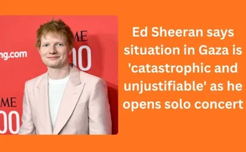 Ed Sheeran says situation in Gaza is ‘catastrophic and unjustifiable’ as he opens solo concert Ed Sheeran says situation in Gaza is 'catastrophic and unjustifiable' as he opens solo concert